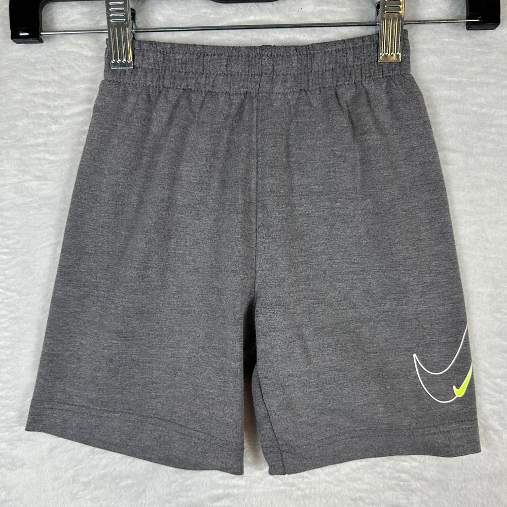 Nike Dri-FIT Shorts Toddler 4T Gray Heathered Swoosh Logo Athletic